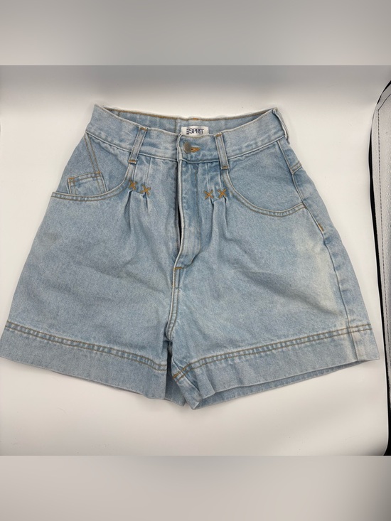 Esprit Pants - Vintage 80s ESPRIT Light Wash Denim High Waist Pleated Front Mom Shorts Sz 3/4